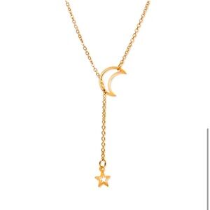 NWT Adjustable Crescent and Star Necklace